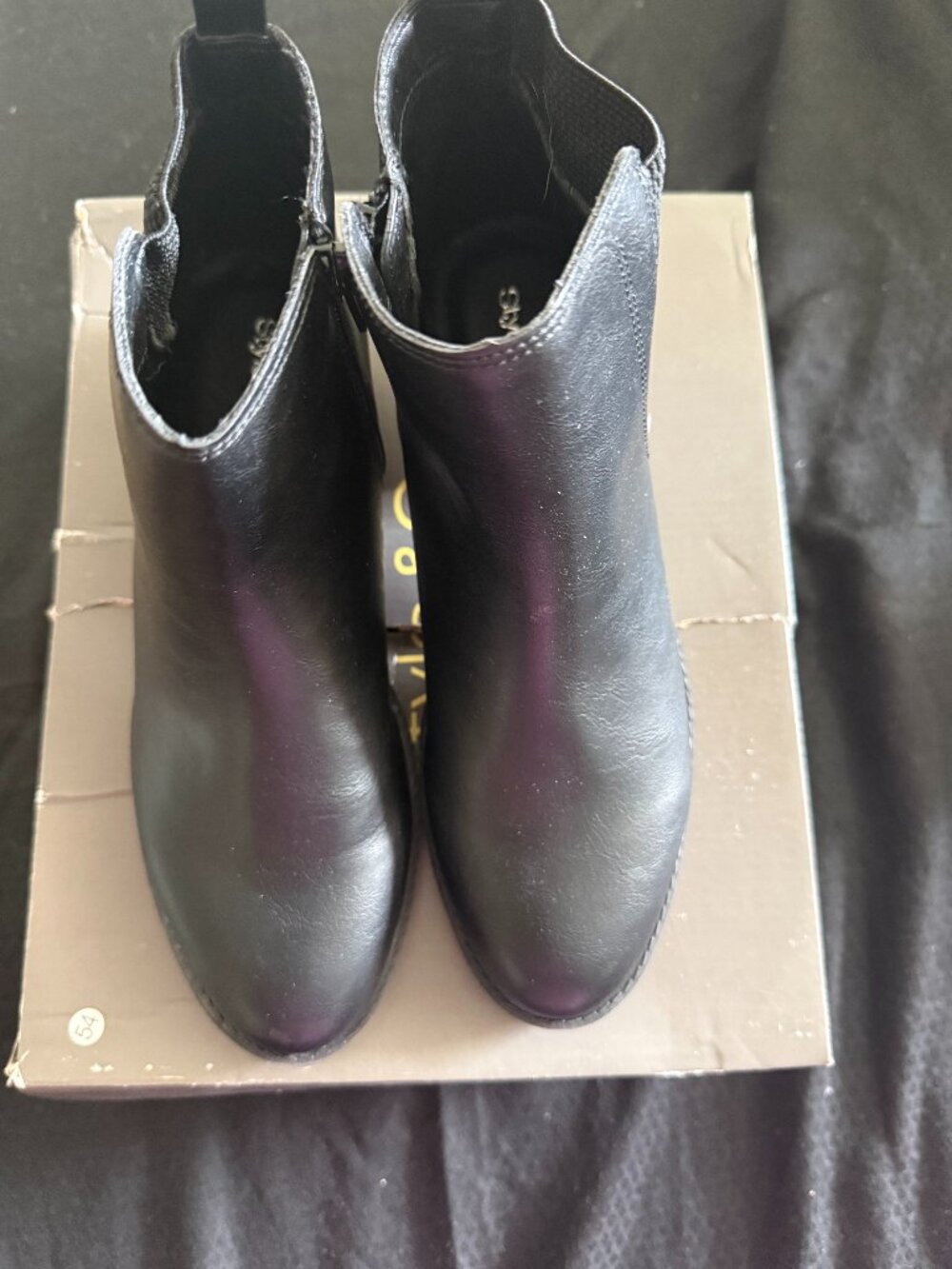 Style & Co. Graciee Black Beauty Pull Tab Pull On Block Heel Ankle Boots 7.5
